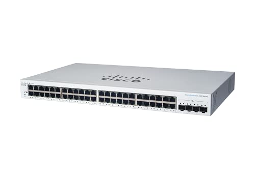 Cisco Business 220 Series CBS220-48FP-4X - Switch - smart - 48 x 10/100/1000 (PoE+) + 4 x 10 Gigabit SFP+ (uplink) - rack-mountable - PoE+ (740 W)