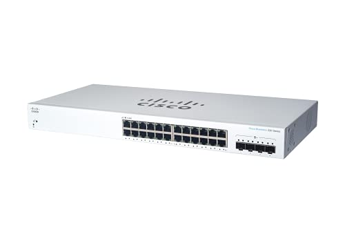 Cisco Business 220 Series CBS220-24T-4X - Switch - smart - 24 x 10/100/1000 + 4 x 10 Gigabit SFP+ (uplink) - rack-mountable