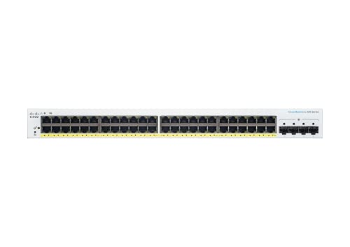 Cisco Business 220 Series CBS220-48P-4G - Switch - smart - 48 x 10/100/1000 (PoE+) + 4 x Gigabit SFP (uplink) - rack-mountable - PoE+ (382 W)