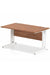 Impulse 1400 x 800mm Straight Desk Walnut Top White Cable Managed Leg  MI001996