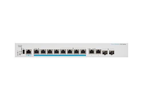 Cisco Business 350 Series CBS350-8MP-2X - Switch - L3 - Managed - 8 x 100/1000/2.5G (PoE+) + 2 x combo 10 Gigabit SFP+/RJ-45 - rack-mountable - PoE+ (240 W)