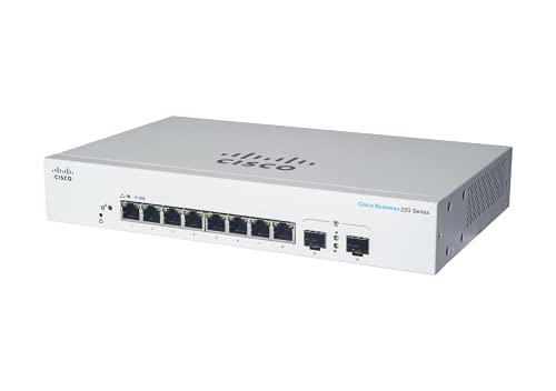 Cisco Business 220 Series CBS220-8FP-E-2G - Switch - smart - 8 x 10/100/1000 (PoE+) + 2 x Gigabit SFP (uplink) - rack-mountable - PoE+ (130 W)