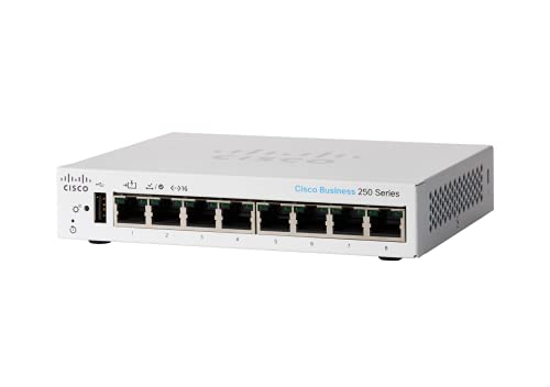Cisco Business 250 Series CBS250-8T-D - Switch - L3 - smart - 8 x 10/100/1000 - desktop