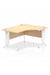 Dynamic Impulse 1400mm Right Crescent Desk Maple Top White Cable Managed Leg I003862