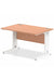 Impulse 1200 x 800mm Straight Desk Beech Top White Cable Managed Leg MI001754