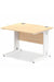 Impulse 1000 x 800mm Straight Desk Maple Top White Cable Managed Leg MI002496