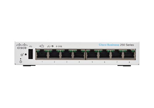 Cisco Business 250 Series CBS250-8T-D - Switch - L3 - smart - 8 x 10/100/1000 - desktop