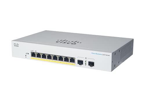 Cisco Business 220 Series CBS220-8T-E-2G - Switch - smart - 8 x 10/100/1000 + 2 x Gigabit SFP (uplink) - rack-mountable