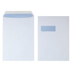 Best Value Business Envelopes, white, window C4 324mmx229mm, Peel & Seal, pack of 20