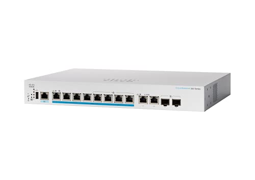 Cisco Business 350 Series CBS350-8MP-2X - Switch - L3 - Managed - 8 x 100/1000/2.5G (PoE+) + 2 x combo 10 Gigabit SFP+/RJ-45 - rack-mountable - PoE+ (240 W)