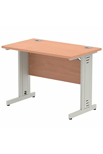 Impulse 1200 x 800mm Straight Desk White Top White Cable Managed Leg MI002271