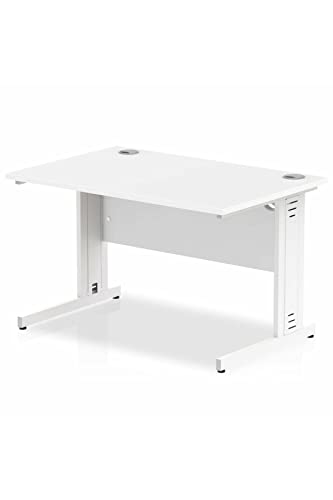 Impulse 1200 x 800mm Straight Desk White Top White Cable Managed Leg MI002271