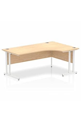 Dynamic Impulse 1800mm Right Crescent Desk Maple Top White Cantilever Leg MI002621