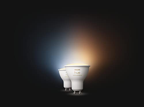 Philips Hue White ambiance - LED spot light bulb - GU10 - 4.3 W (equivalent 35 W) - class G - warm to cool white light - 2200-6500 K (pack of 2)