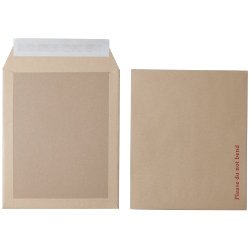 Best Value Premium Plain Brown Peel and Seal Board Backed Pocket Envelopes 318 x 267mm 115gsm - Box of 125