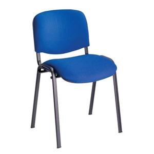 ISO Stacking Chair Blue Fabric Black Frame BR000057
