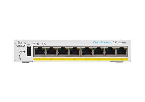 Cisco Business 250 Series CBS250-8PP-D - Switch - L3 - smart - 8 x 10/100/1000 (PoE+) - desktop - PoE+ (45 W)