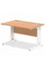 Impulse 1200 x 800mm Straight Desk Oak Top White Cable Managed Leg MI002723