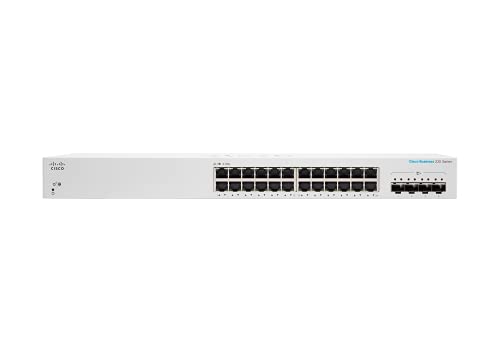 Cisco Business 220 Series CBS220-24T-4X - Switch - smart - 24 x 10/100/1000 + 4 x 10 Gigabit SFP+ (uplink) - rack-mountable