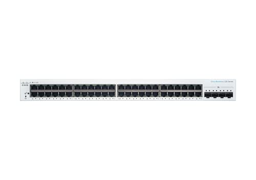 Cisco Business 220 Series CBS220-48T-4X - Switch - smart - 48 x 10/100/1000 + 4 x 10 Gigabit SFP+ (uplink) - rack-mountable