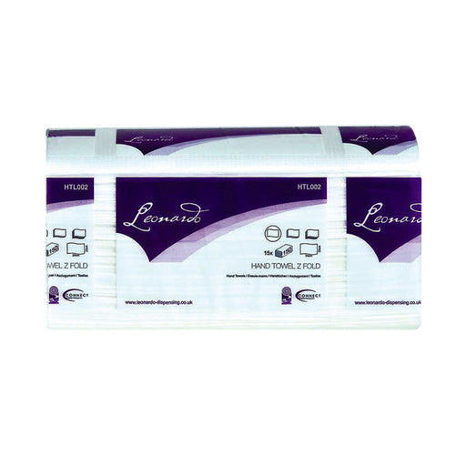 Leonardo 2-Ply Z-Fold Hand Towels White (Pack of 2250) HTL003DS
