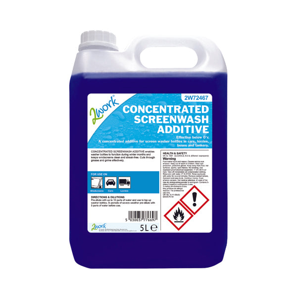 2Work Screen Wash Additive Concentrated Formula 5 Litre 2W72467