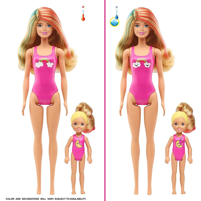 Barbie Colour Reveal Slumber Party Dolls & 50 Accessories Pack /GRK14