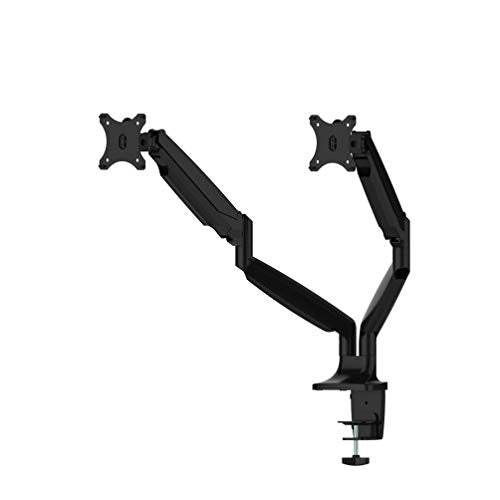 NewStar NeoMounts Full Motion Dual Desk Mount (clamp & grommet) for two 10-32" Monitor Screens, Height Adjustable (gas spring) - Black - Desk mount for 2 LCD displays (adjustable arm) - black - screen size: 10"-32"