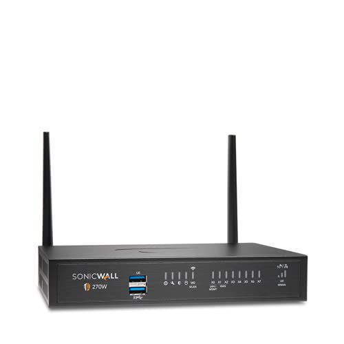 SonicWall TZ270W - Essential Edition - security appliance - with 1 year TotalSecure - GigE, 802.11ac Wave 2 - Wi-Fi 5 - 2.4 GHz, 5 GHz - desktop