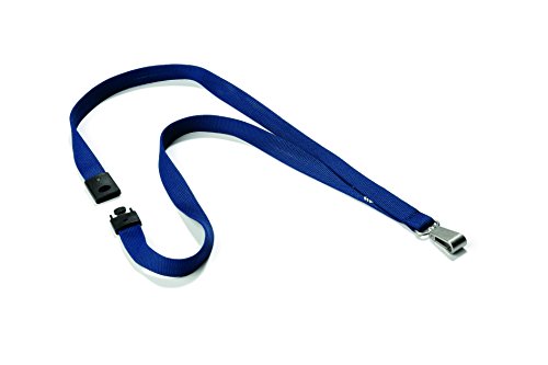 Best Value Durable 812728 Textile Soft Lanyard - Midnight Blue (Pack of 10)