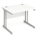Impulse 1000 x 800mm Straight Desk White Top Silver Cantilever Leg MI000304