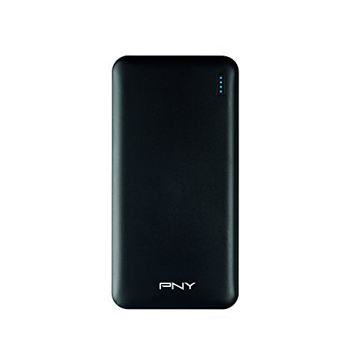 PNY PowerPack Slim 20000 - Power bank - 20000 mAh - 3.4 A - 2 output connectors (USB) - on cable: Micro-USB - black