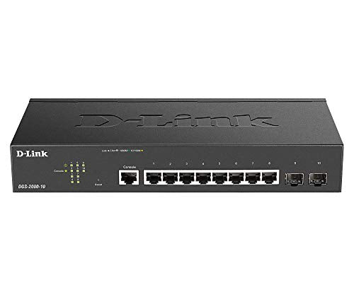 D-Link DGS 2000-10 - Switch - L3 - Managed - 8 x 10/100/1000 + 2 x combo Fast Ethernet/Gigabit SFP - rack-mountable