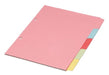 ValueX Divider A5 5 Part Multipunched Assorted Pastel Coloured Card 70599/J5