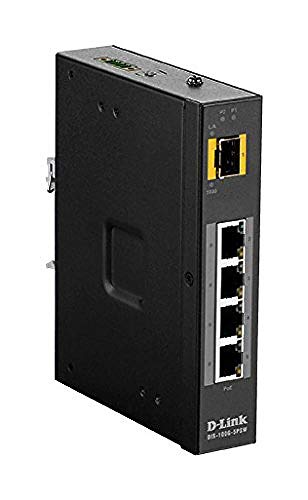 D-Link DIS 100G-5PSW - Switch - unmanaged - 4 x 10/100/1000 (PoE+) + 1 x Gigabit SFP - DIN rail mountable, wall-mountable - PoE+ (120 W) - DC power