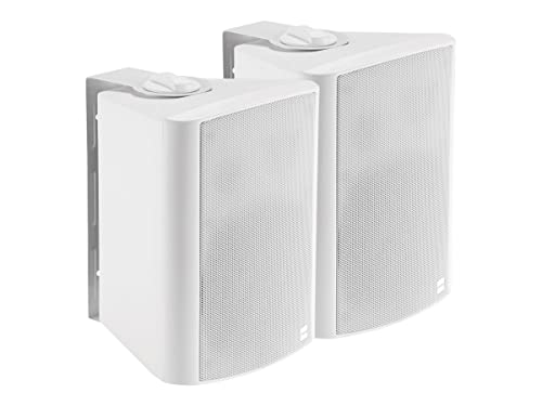VISION Professional Active 5.25" Wall Speakers - LIFETIME WARRANTY - 2 x 15w (RMS) - 2-way - 1 x minijack input  / 1 x 2-Phono input (summed) - internal power supply - C wall brackets included - white