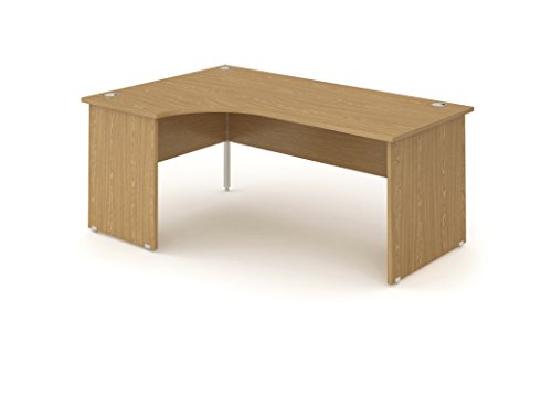 Impulse 1600mm Right Crescent Desk White Top Silver Cantilever Leg I000322