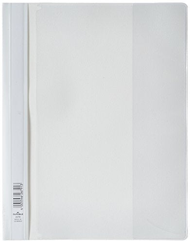 Best Value Durable Filing PVC Folder with Clear A4 Title Pocket - White, Pack of 25