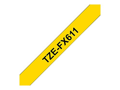 Brother TZe-FX611 - Black on yellow - Roll (0.6 cm x 8 m) 1 roll(s) flexible tape - for Brother PT-D210, D600, H110, H200, P-Touch PT-1005, E550, H107, P-Touch Cube Plus PT-P710