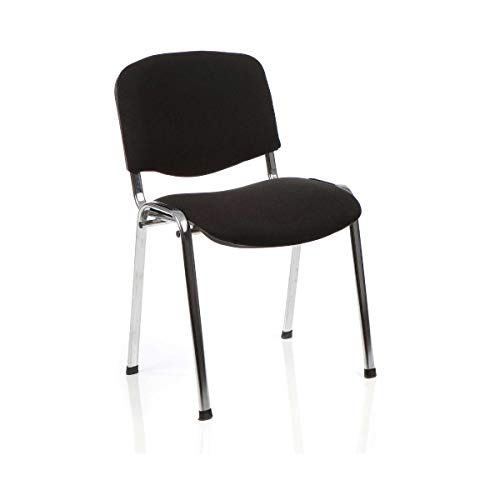 ISO Stacking Chair Black Fabric Chrome Frame BR000067