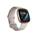 Fitbit Sense - Soft gold stainless steel - smart watch with band - silicone - lunar white - band size: S/L - Wi-Fi, NFC, Bluetooth