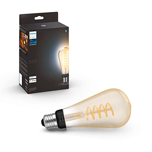 Philips Hue White ambiance - LED filament light bulb - shape: ST72 - clear finish - E27 - 7 W (equivalent 40 W) - class G - warm to cool white light - 2200-4500 K