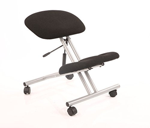 Kneeling Stool Black Fabric Silver Frame OP000072