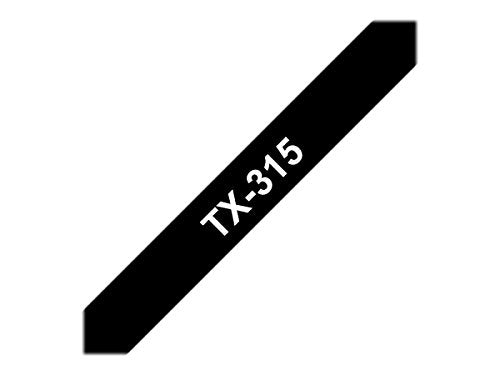 Brother - Black, white - Roll (0.6 cm x 15.2 m) 1 roll(s) laminated tape - for P-Touch PT-7000, PT-8000, PT-PC
