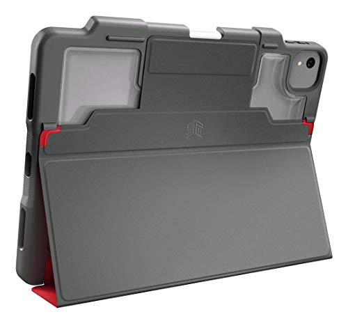 STM Dux Plus 10.9 Inch Apple iPad Air 4th Generation Folio Tablet Case Red Polycarbonate TPU Magnetic Closure 6.6 Foot Drop Tested Instant On and Off 