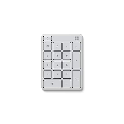 Microsoft Bluetooth Number Pad Numeric Keypad Bluetooth 5 Universal White 10m Wireless Range 2.4Ghz
