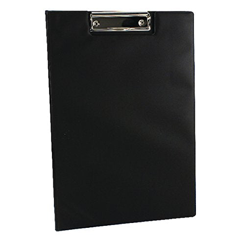 Best Value Q Connect Foolscap/A4 PVC Foldover Clipboard - Black