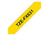 Brother TZe-FX631 - Black on yellow - Roll (1.2 cm x 8 m) 1 roll(s) flexible ID tape - for Brother PT-D210, D600, H110, P-Touch PT-1005, D200, D450, E550, H110, P300, P900, P950