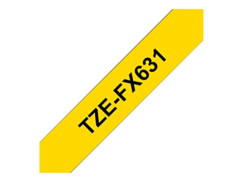 Brother TZe-FX631 - Black on yellow - Roll (1.2 cm x 8 m) 1 roll(s) flexible ID tape - for Brother PT-D210, D600, H110, P-Touch PT-1005, D200, D450, E550, H110, P300, P900, P950