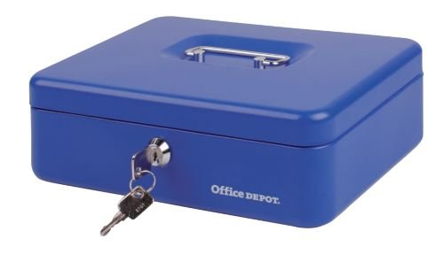 Best Value Robust steel-construction cash box Blue 10 Inch